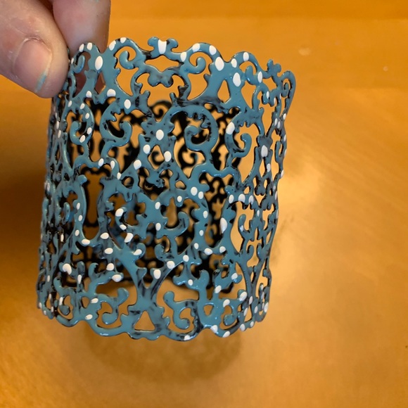 Hand painted wide cuff adjustable bracelet. - Picture 5 of 11